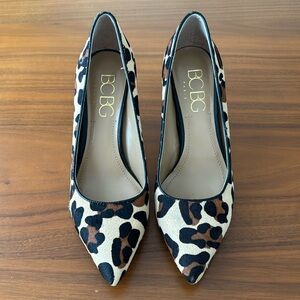 BCBG leopard print heels size 8